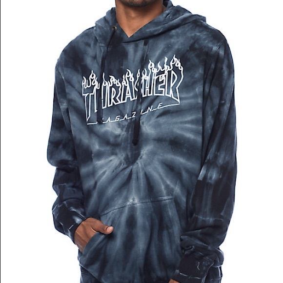 Thrasher Other - Thrasher Silver Flame Logo Tie Dye Pullover Hoodie